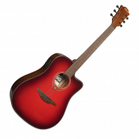 Lâg Tramontane Dreadnought Cutaway Electro Special Edition Red Burst - Vue 2