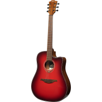 Lâg Tramontane Dreadnought Cutaway Electro Special Edition Red Burst - Vue 3