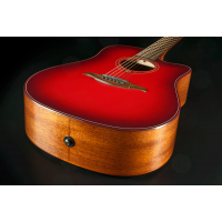 Lâg Tramontane Dreadnought Cutaway Electro Special Edition Red Burst - Vue 5