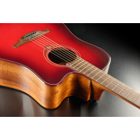 Lâg Tramontane Dreadnought Cutaway Electro Special Edition Red Burst - Vue 6
