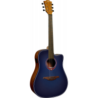 Lâg Tramontane Dreadnought Cutaway Electro Special Edition Blue Burst - Vue 1