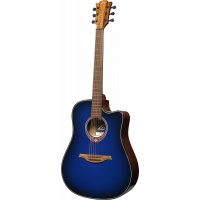 Lâg Tramontane Dreadnought Cutaway Electro Special Edition Blue Burst - Vue 3