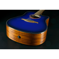Lâg Tramontane Dreadnought Cutaway Electro Special Edition Blue Burst - Vue 5