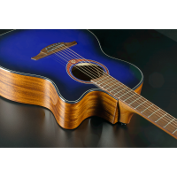 Lâg Tramontane Dreadnought Cutaway Electro Special Edition Blue Burst - Vue 6