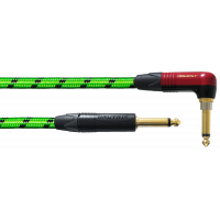 Cordial Câble guitare jack / jack coudé Silent édition Blacklight 6 m vert - Vue 1