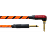 Cordial Câble guitare jack / jack coudé Silent édition Blacklight 6 m orange - Vue 1