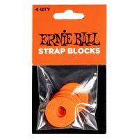 Ernie Ball Pack de 4 strap blocks rouge - Vue 2