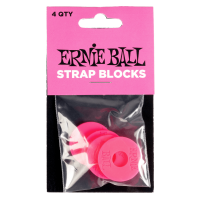 Ernie Ball Pack de 4 strap blocks rose - Vue 2