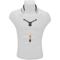 BG Cordon cuir Zen blanc écarteur noir pour saxo - Mousqueton métal - Vue 1