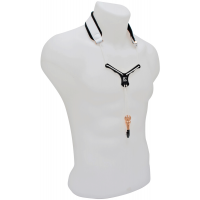 BG Cordon cuir Zen blanc écarteur noir pour saxo - Mousqueton métal - Vue 5