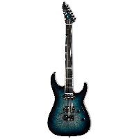 ESP E-II M-II Hipshot Burl Maple Mercury Blue Burst - Vue 1