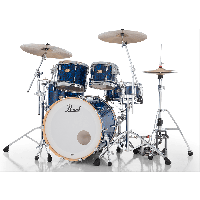 Pearl Masters Maple Gume Rock 4 fûts GyroLock L Rod Custom Blue Abalone - Vue 2