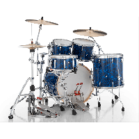 Pearl Masters Maple Gume Rock 4 fûts GyroLock L Rod Custom Blue Abalone - Vue 4