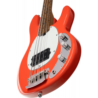 Sterling Stingray RAYSS4 Shortscale Fiesta Red - Vue 3