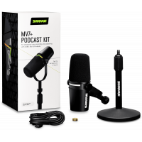 Shure MV7+ Micro de podcast XLR / USB-C noir avec stand de table - Vue 4