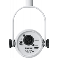 Shure MV7+ Micro de podcast XLR / USB-C blanc - Vue 2