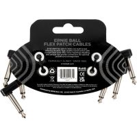 Ernie Ball Câble de patch Flex 7,5cm - Pack de 3 Noir - Vue 2