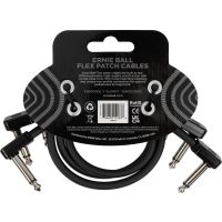 Ernie Ball Câble de patch Flex 30cm - Pack de 3 Noir - Vue 2