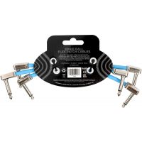 Ernie Ball Câble de patch Flex 15cm - Pack de 3 Bleu - Vue 2