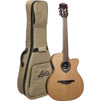 Lâg HyVibe 10 Auditorium Nylon Pan Coupé Smart Guitar - Vue 1