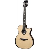 Lâg HyVibe 50 Nylon Auditorium Auditorium Bevel Cutaway Smart Guitar - Vue 2