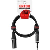 Gator Cableworks Câble XLR mâle / jack série Composer 45 cm - Vue 1