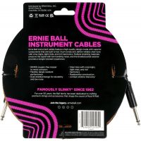 Ernie Ball Câbles instrument gaine tissée jack/jack 5,5m orange et noir - Vue 2
