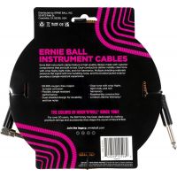 Ernie Ball Câbles instrument gaine tissée jack/jack coudé 3m orange et noir - Vue 2