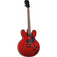 Eko Fusion hollowbody double cut Cherry Red - Vue 1