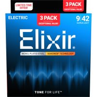 Elixir Pack de 3 jeux Electric Nanoweb 09-42 Extra Light - Vue 2