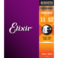 Elixir 16027 Nanoweb Phosphore Bronze Custom Light 11-52 - Vue 2