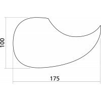 Yellow Parts Pickguard folk forme goute d'eau type écaille - Vue 2