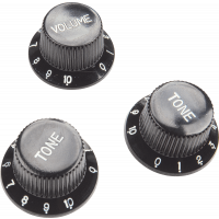 Yellow Parts Boutons de potentiomètre type Stratocaster® noir - lot de 3 - Vue 1