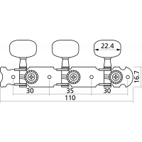 Yellow Parts Mécaniques platines nickel boutons plast. - lot de 2 (1+1) - Vue 2