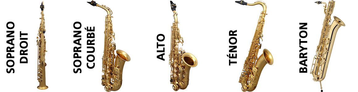 Les différentes tailles de saxophone
